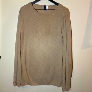 H&M Light Brown Long Sleeve Shirt With Chest Pocket Size Medium